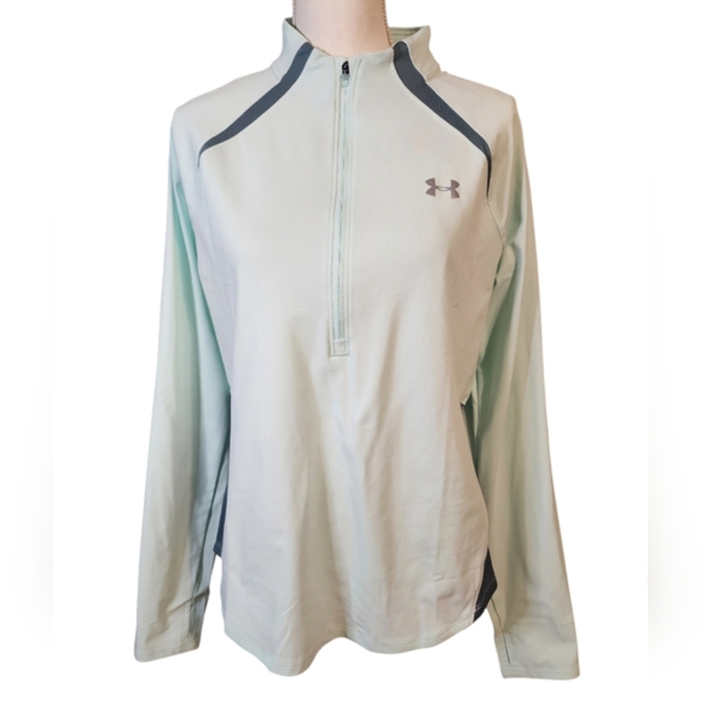 Under armour fitted seafoam 1/2 zip pullover nwt‎